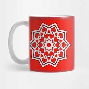 Bright Red Kaleidoscope Pattern (Seamless) 14 Mug